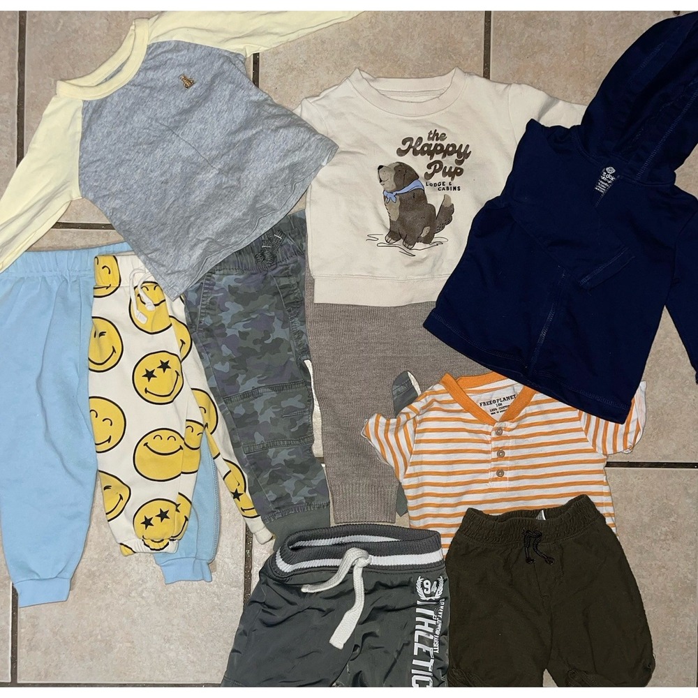 Lot Of Boy Clothes (10pcs) 18-24mon sweater,sweatpants,top,short Mix Brands